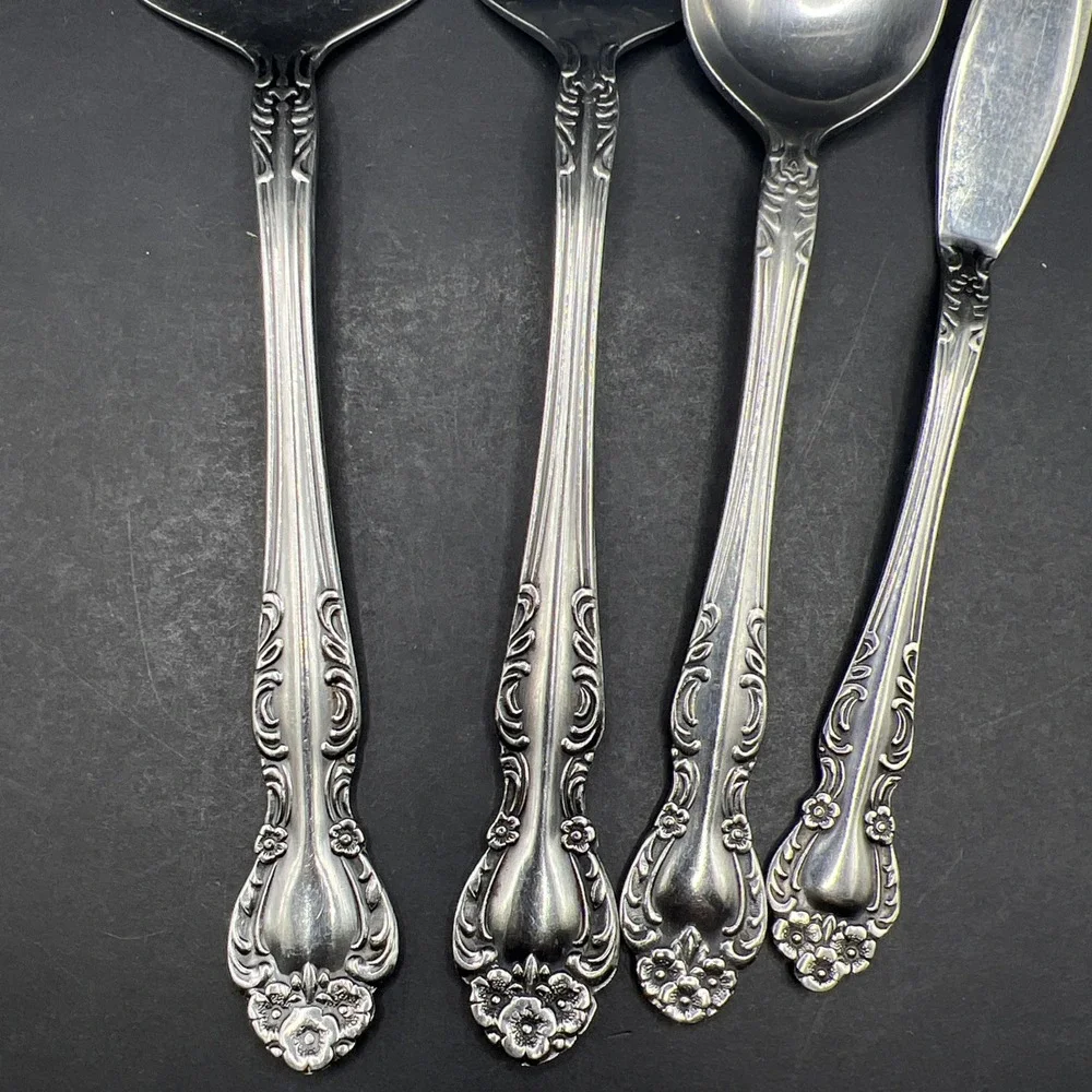 Set of 4 Vintage Ekco Eterna BEAUMONT Stainless Steel Serving Pieces